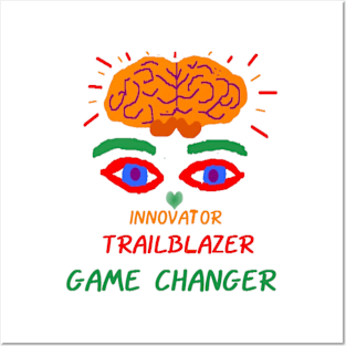 New Game Changer Design on White Background Posters and Art